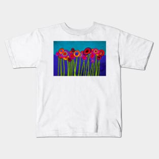 Flower Power Sixteen abstract flowers art Kids T-Shirt